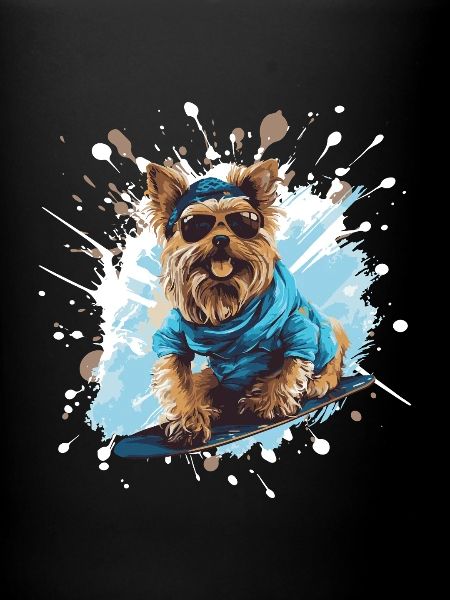 Yorkshire Terrier Dog Snowboard