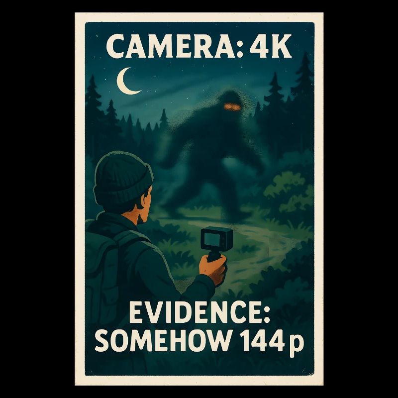 Caméra 4K, preuve 144p | Mème Bigfoot