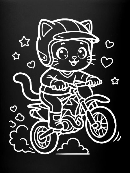 Motocross Kawaii Cat
