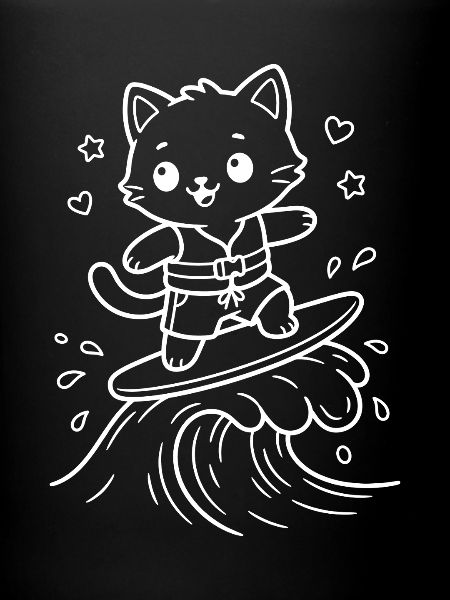 Kawaii Cat Surfing
