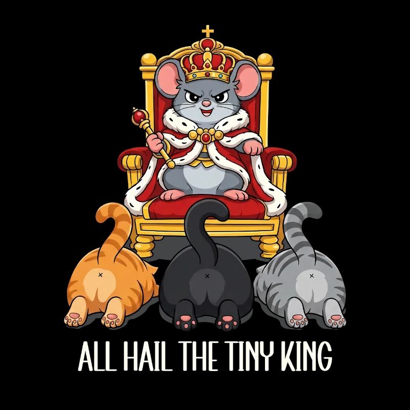 Tiny Mouse King Cats Cartoon