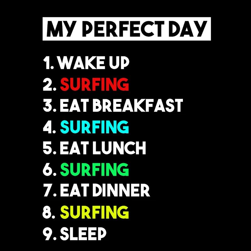 Mein perfekter Tages-Surfplan, Surfer