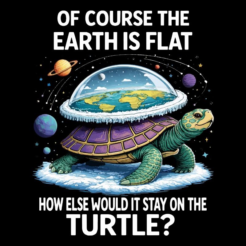 Schildkröte Flat-Earth Spruch