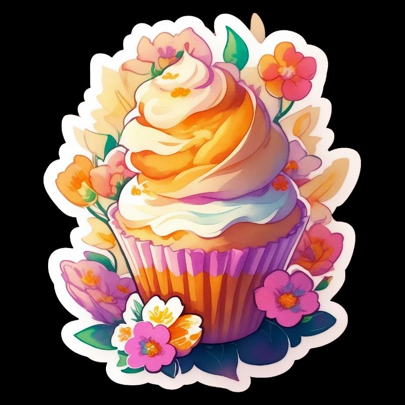 Floral Cupcake Color Game