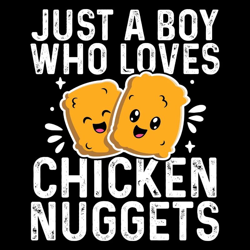 Nur ein Junge, der Chicken Nuggets liebt, lustige Kinder