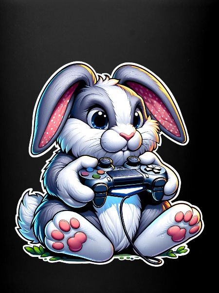 Gamer bunny with controller