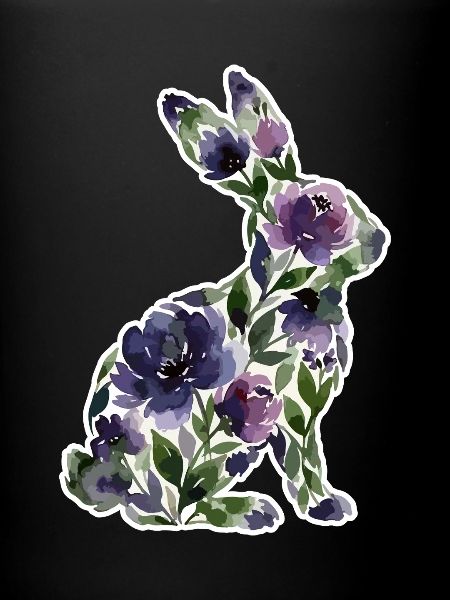 Hase Silhouette Blumen