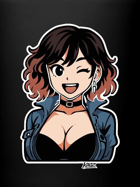 Diva en denim anime audacieuse