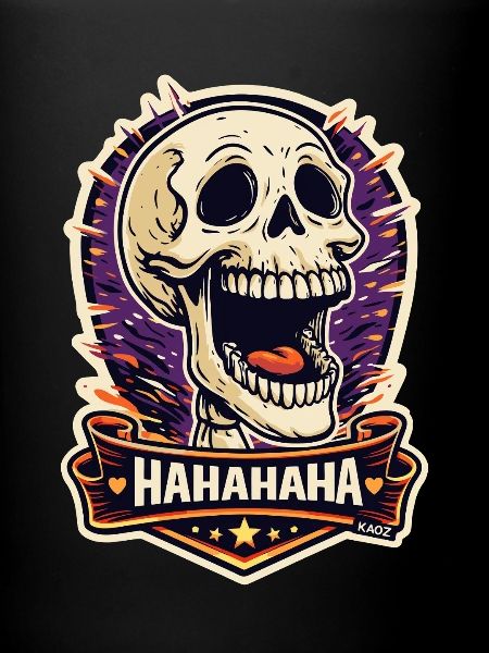 Laughing Skull Burst Sticker