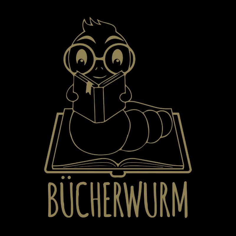 Bücherwurm liest Buch Logo