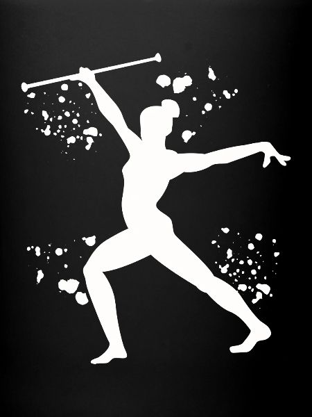 Gymnaste avec baguette gymnastique rythmique