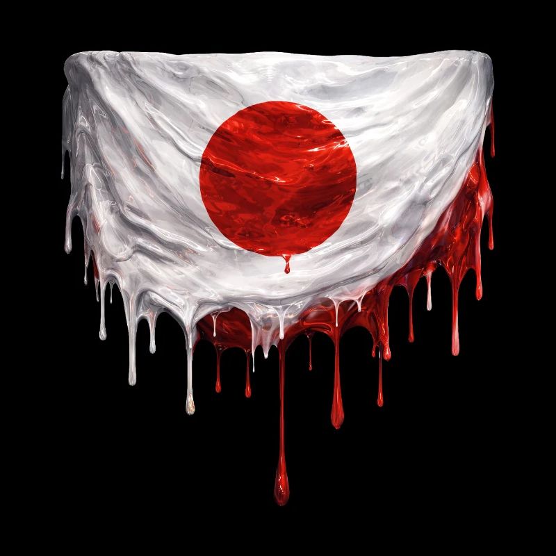 Art du drapeau japonais dégoulinant