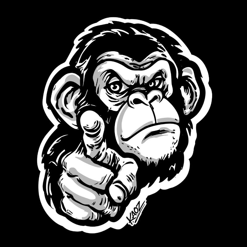 Pointage monochrome du singe