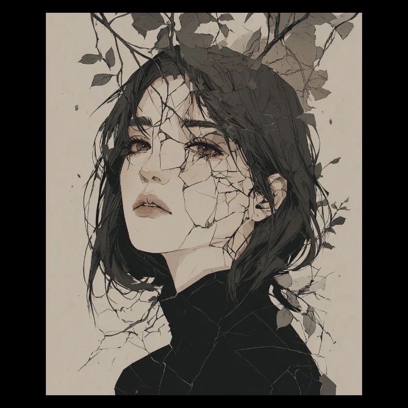 Portrait de feuille brisée