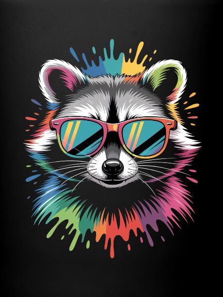 Waschbär Farbexplosion