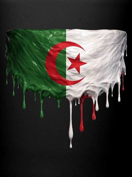 Algerian Flag Drop Art
