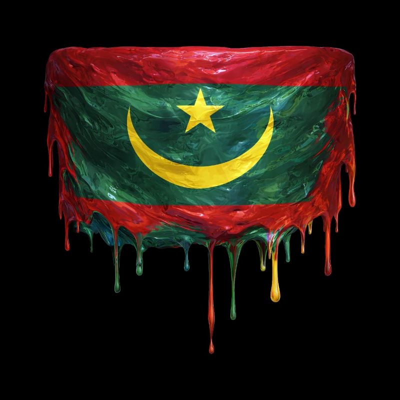 Mauritania Flag in Drop Art