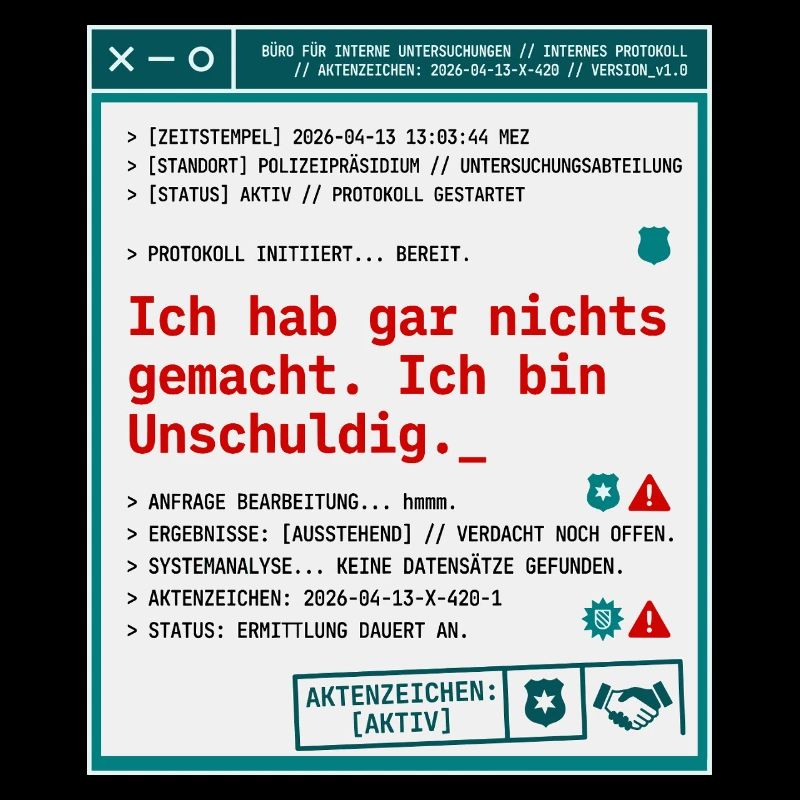 Polizei Protokoll Akte Unschuldig