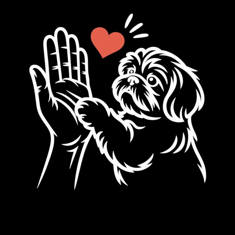 Süßer Hund High Five Shirt Hundehalter Geschenk