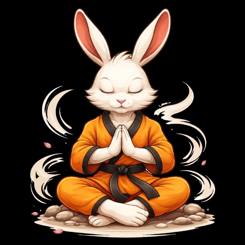 Zen Hase Karate Meditation Fun Design