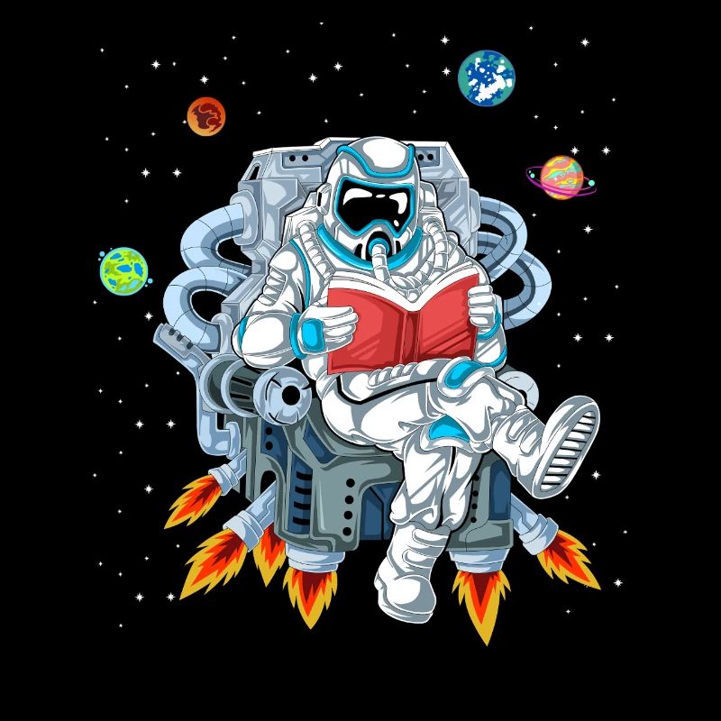 Astronaute Lisant la chemise spatiale