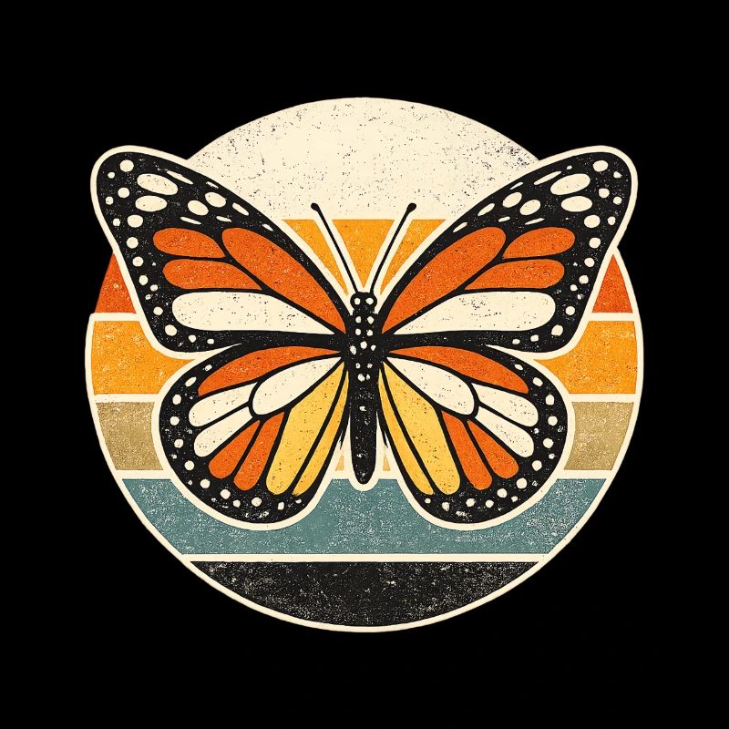 Coucher de soleil rétro papillon