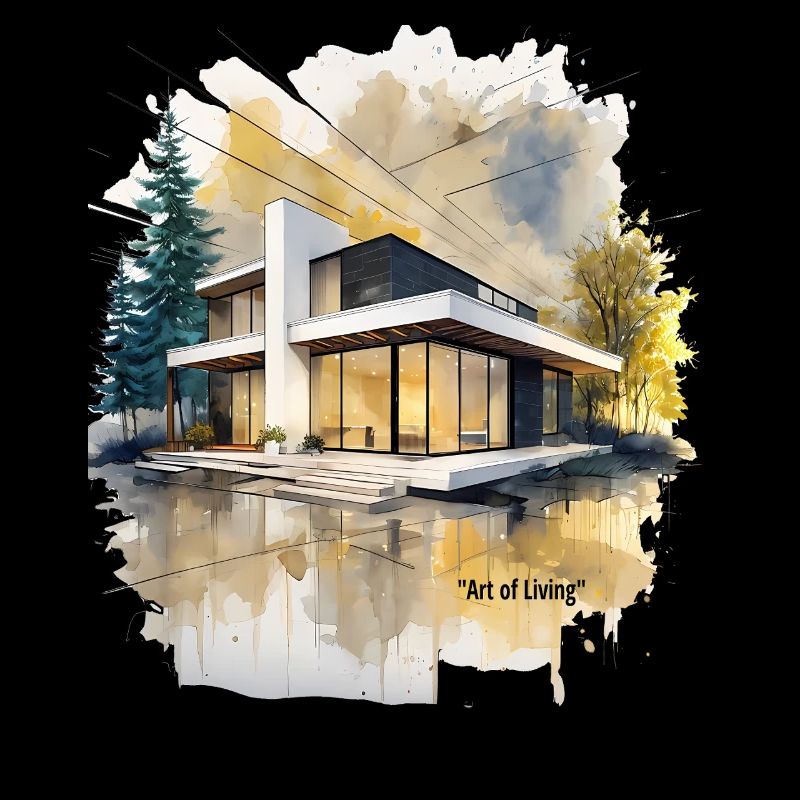 Villa moderne aquarelle