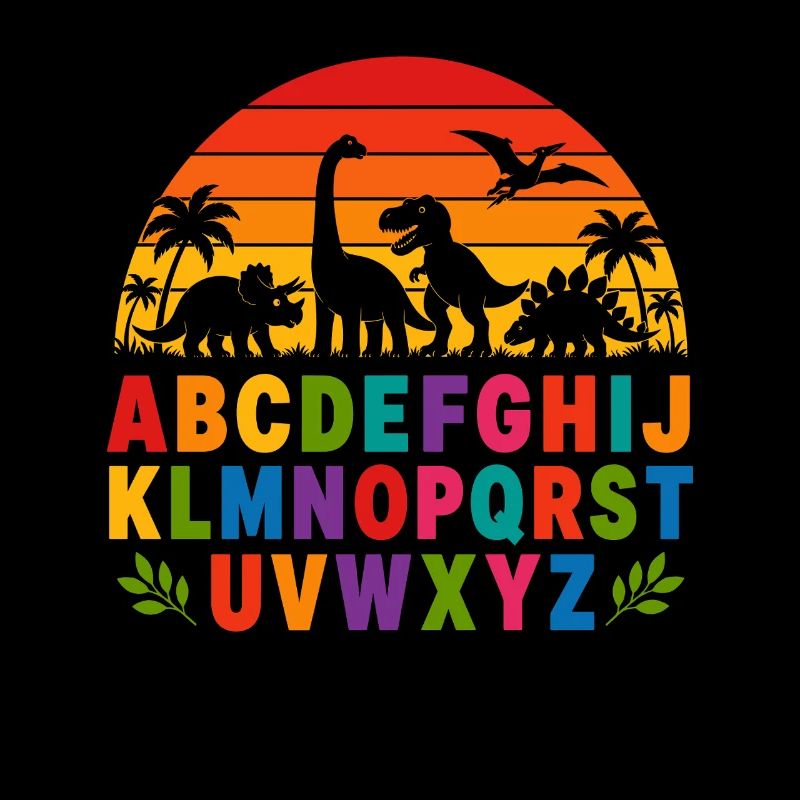 Regenbogen-Dino-Alphabet