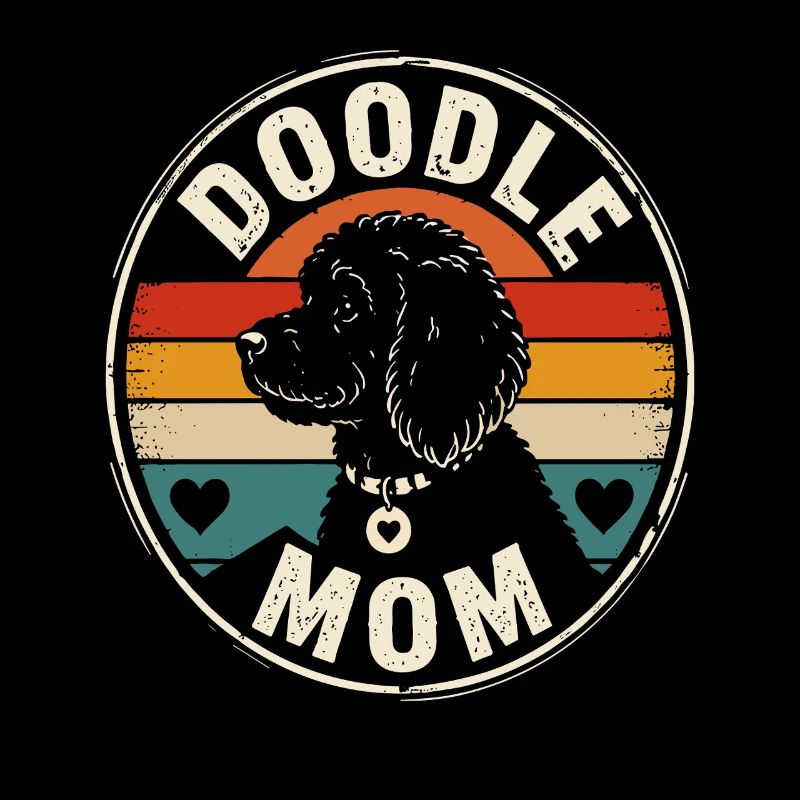 Doodle Mom Retro Dog Badge