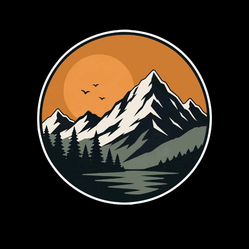 Mountain landscape at sunset