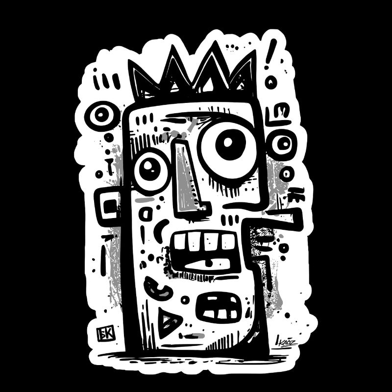 Crowned Abstract Face Art