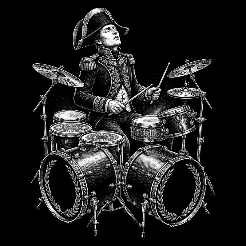 Napoleon plays drums.
