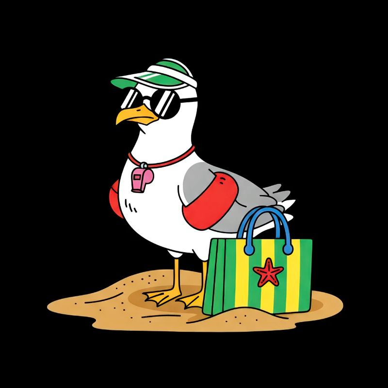 Strandvogel mit Sonnenbrille