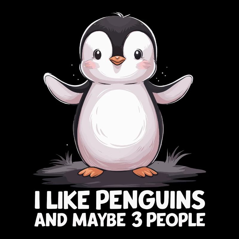 Lustiger Pinguin Spruchdruck