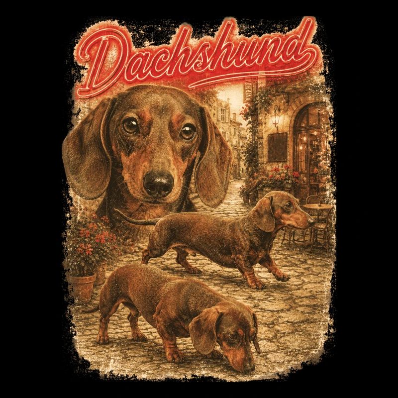 Dachshund Bootleg Retro Dog