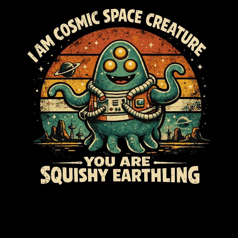Cosmic Space Creature Alien Retro Design