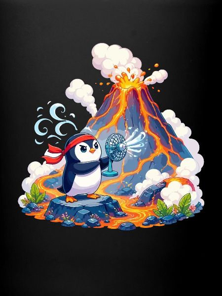 Lava-Pinguin mit Ventilator