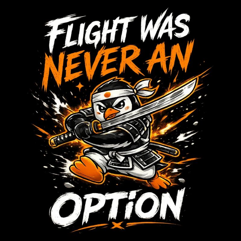Flight Was Never An Option - Pinguin Mit Schwert