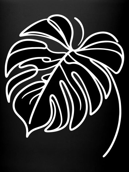 Monstera Blatt gefüllt Schwarz