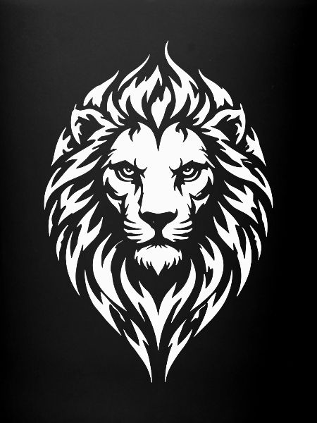 Lion Tribal Tattoo Style