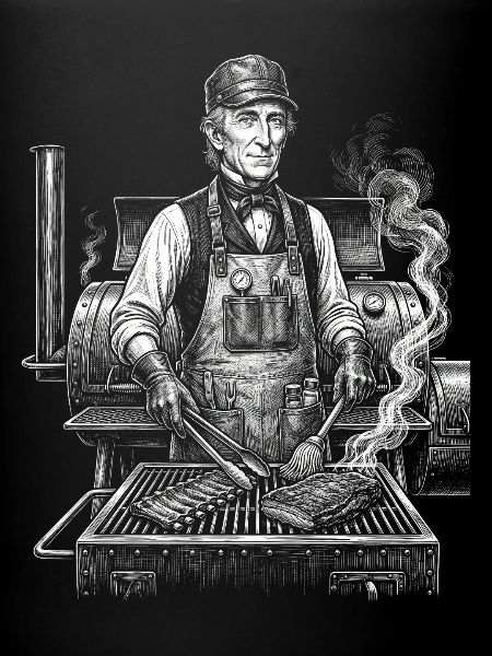 John Tyler grilling