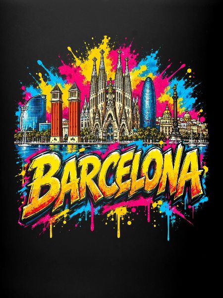Barcelona Farbexplosion Skyline