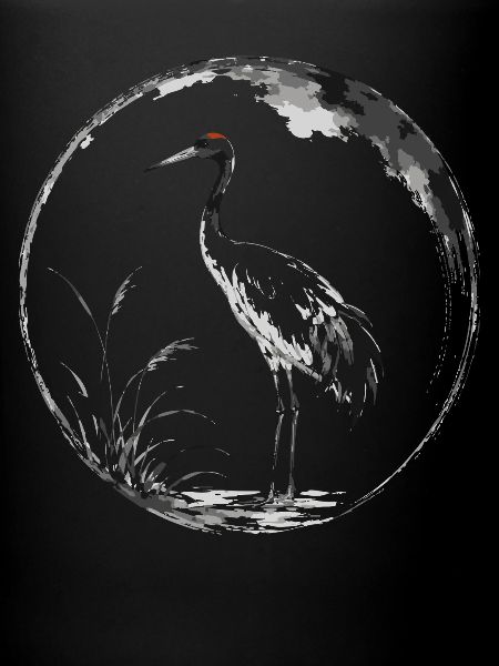Mondkranich-Spiegelung