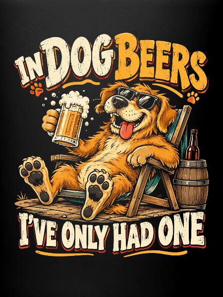 Hund mit Bier Spruchmotiv