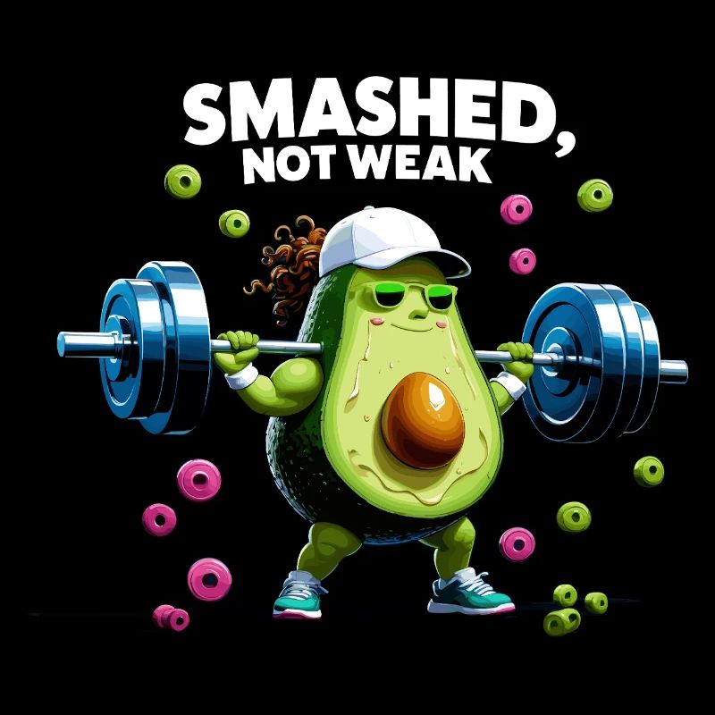 Strong avocado in the gym