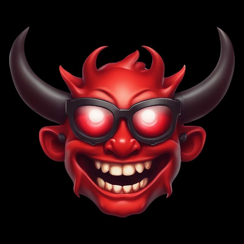 a devil emoji with sunglasses