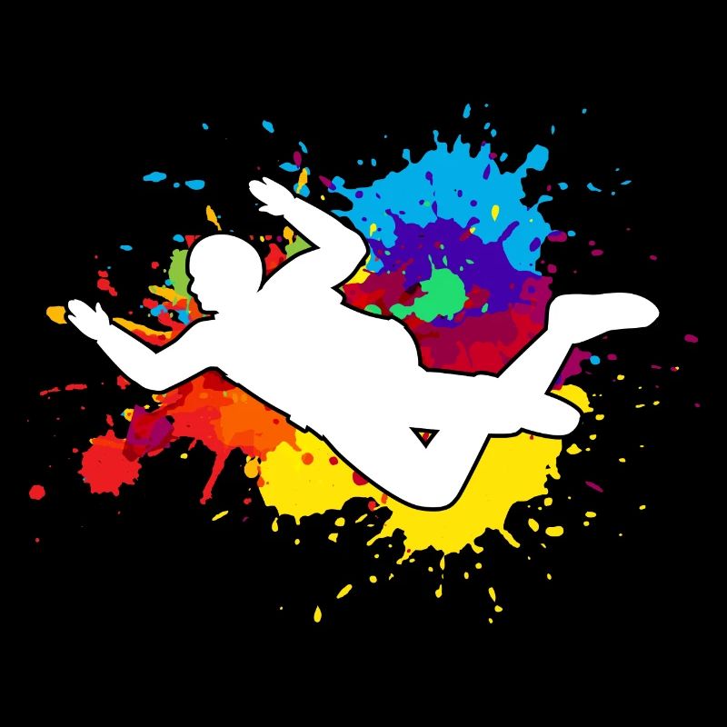 Colorful skydiving for a