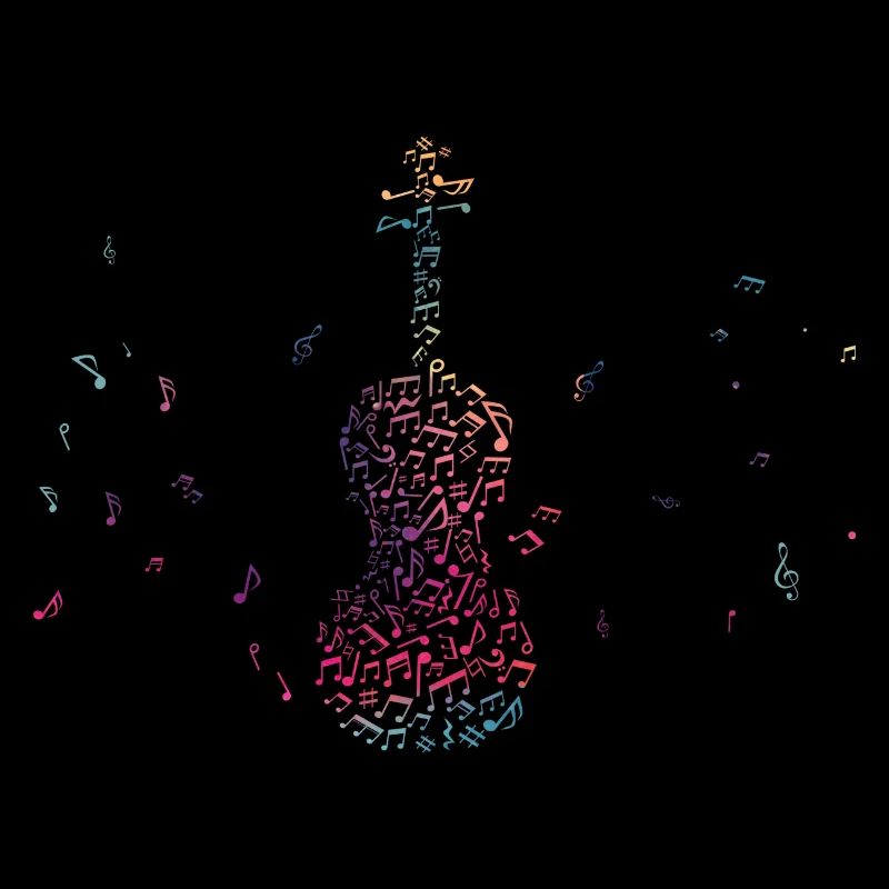 Colourful violin Musical notes String instrument
