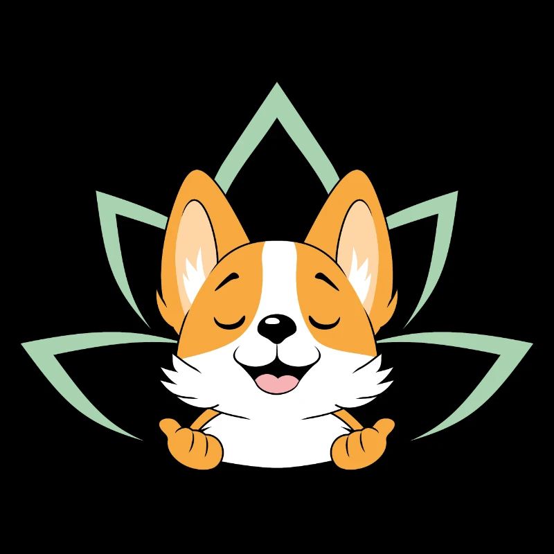 Méditer mignon chien Corgi