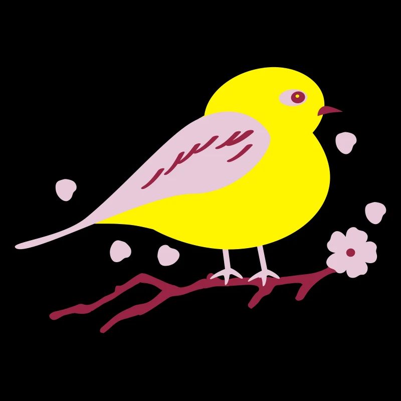 Vogel und Kirschblüten